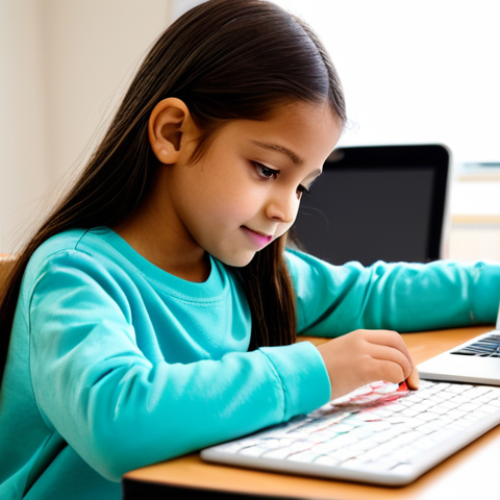 Home 6 An elementary school-aged child, fully clothed in modest, comfortable casual wear, sits at a clean, modern desk. The child is deeply focused, meticulously assembling a colorful coding robot, with a tablet displaying a simple block-based coding interface nearby. The child's eyes reflect genuine curiosity and concentration. The setting is a bright, well-lit study room with natural light, featuring clean lines and shelves filled with other educational toys in the background. Professional photography, high detail, clear focus, vibrant colors, perfect anatomy, correct proportions, well-formed hands, proper finger count, natural body proportions, natural pose, safe for work, appropriate content, family-friendly.