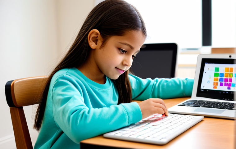 An elementary school-aged child, fully clothed in modest, comfortable casual wear, sits at a clean, modern desk. The child is deeply focused, meticulously assembling a colorful coding robot, with a tablet displaying a simple block-based coding interface nearby. The child's eyes reflect genuine curiosity and concentration. The setting is a bright, well-lit study room with natural light, featuring clean lines and shelves filled with other educational toys in the background. Professional photography, high detail, clear focus, vibrant colors, perfect anatomy, correct proportions, well-formed hands, proper finger count, natural body proportions, natural pose, safe for work, appropriate content, family-friendly.